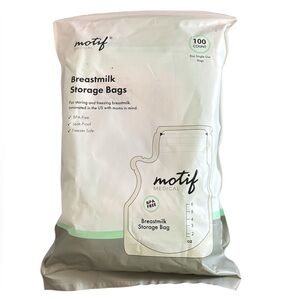 Motif Medical Green and White Breastmilk Storage Bags - 100 Count